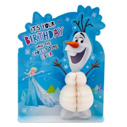 Tarjeta de cumpleaños infantil y de felicitación en 3D, diseño de Frozen de Disney